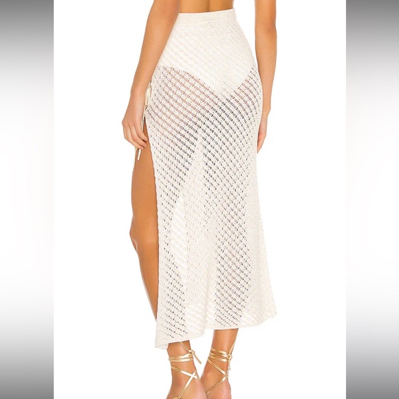 Offshore Midi Skirt & Crop Tank in White & Gold - Picture 3 of 16